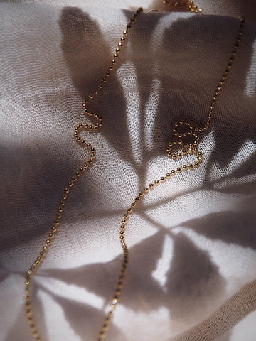 Gold Necklace - Dainty Gold Ball Chain Necklace - Kaila II - ke aloha jewelry