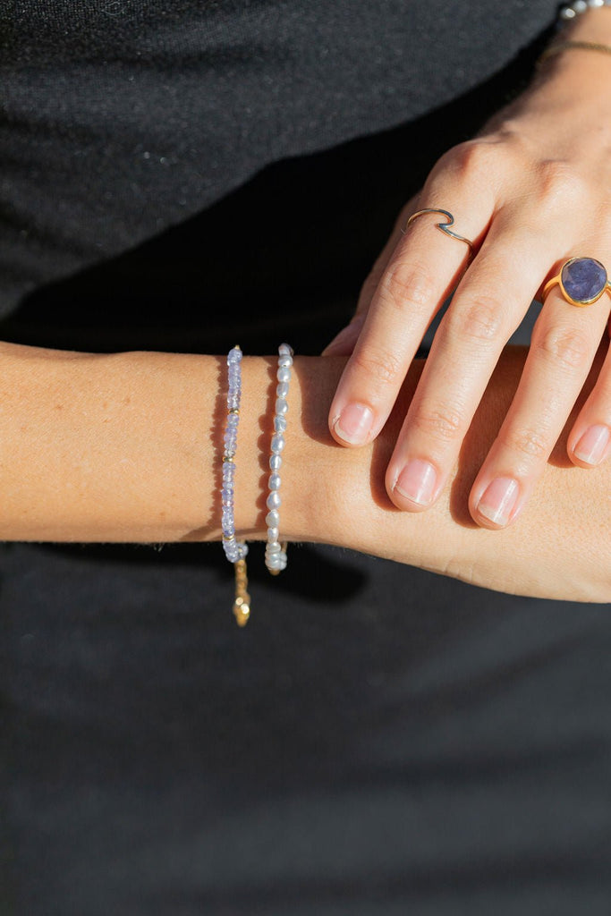 Bracelets - Dainty Gray Pearl Bracelet - Maile - ke aloha jewelry