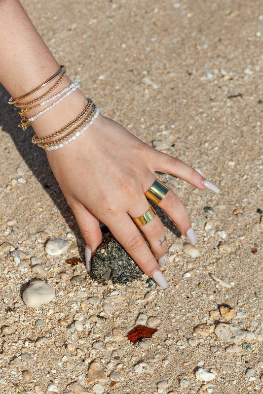 Bracelets - Dainty Organic White Pearl Bracelet - Kale'a - ke aloha jewelry