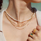 Gold Necklace - Dainty Organic White Pearl Necklace - Kale'a - ke aloha jewelry