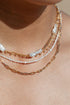 Gold Necklace - Dainty Organic White Pearl Necklace - Kale&