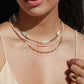 Gold Necklace - Dainty Organic White Pearl Necklace - Kale'a - ke aloha jewelry