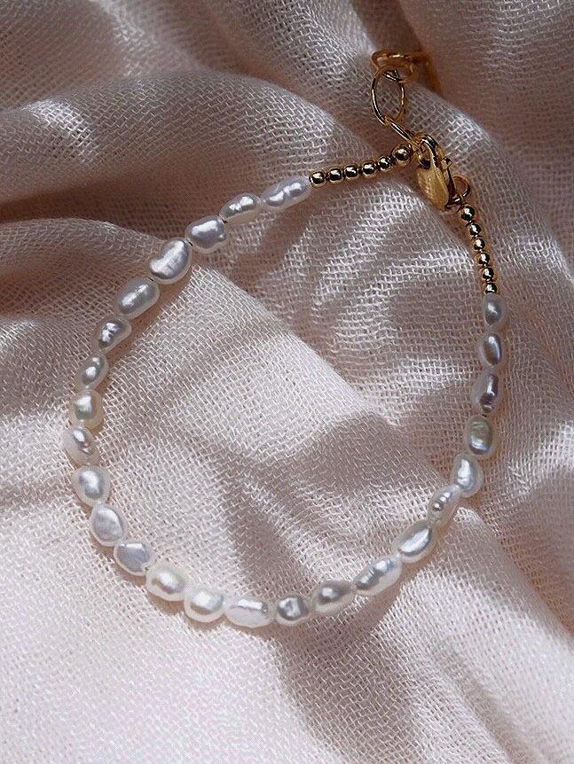 Gold Bracelet - Dainty Pearl Bracelet - Maile - ke aloha jewelry