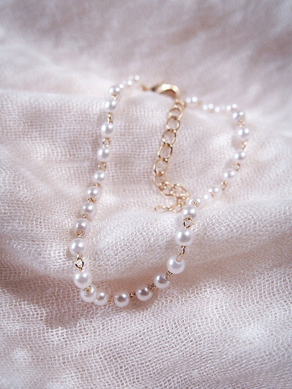 - Dainty Pearl Linked Bracelet - Hokuhelele'i - ke aloha jewelry