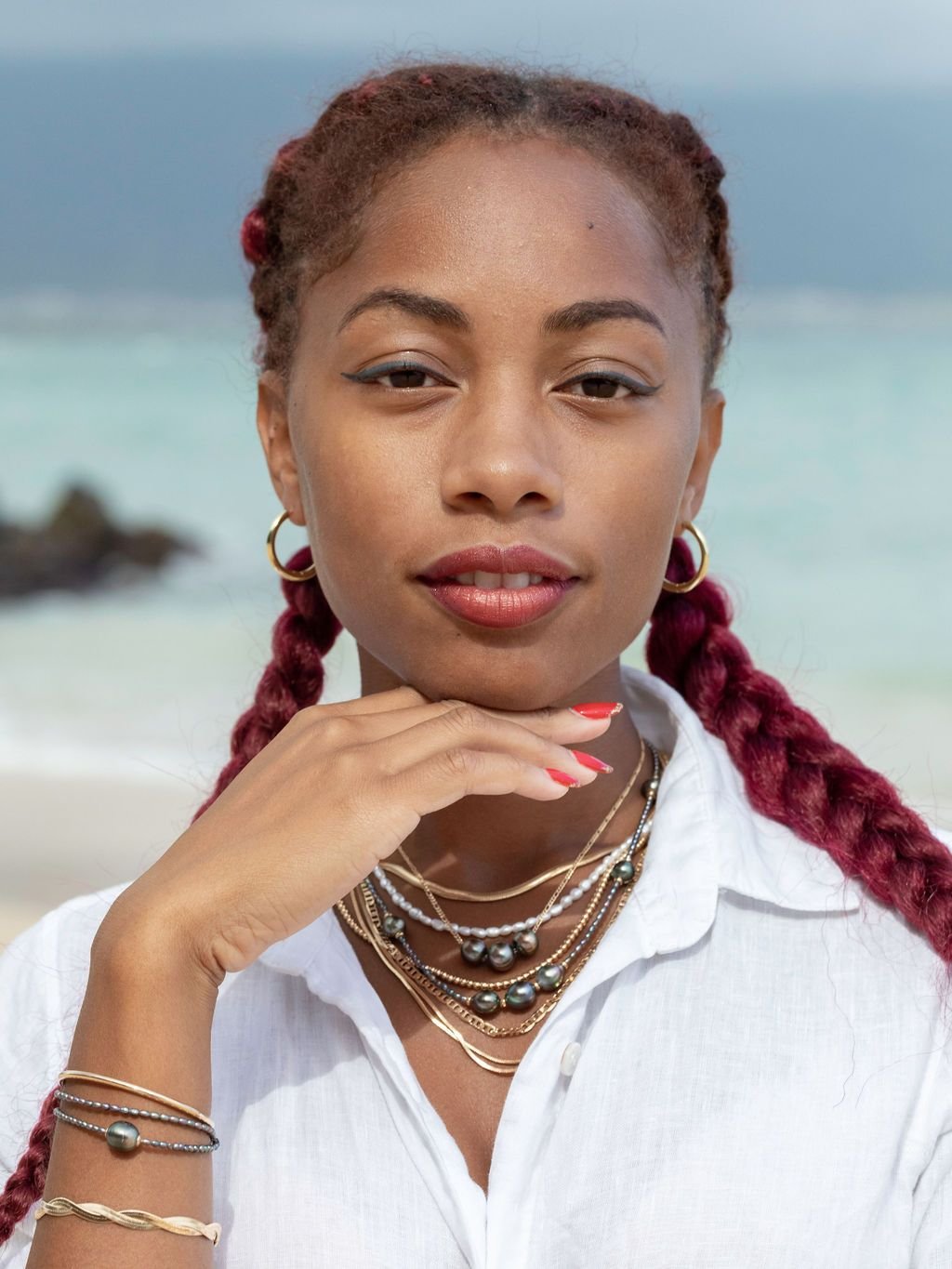 Gold Necklace - Dainty Pearl Necklace - Maile - ke aloha jewelry