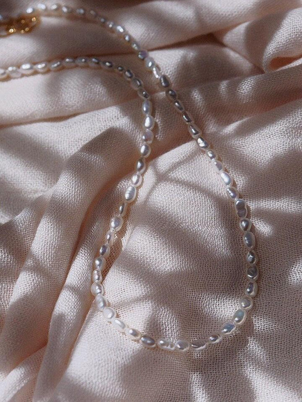 Gold Necklace - Dainty Pearl Necklace - Maile - ke aloha jewelry