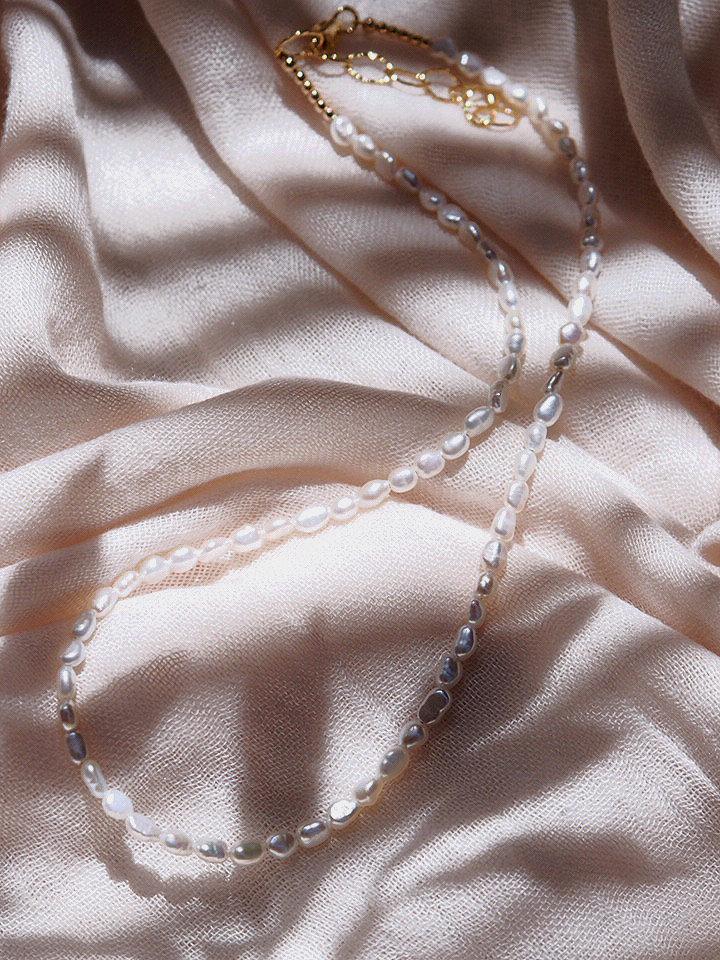 Gold Necklace - Dainty Pearl Necklace - Maile - ke aloha jewelry