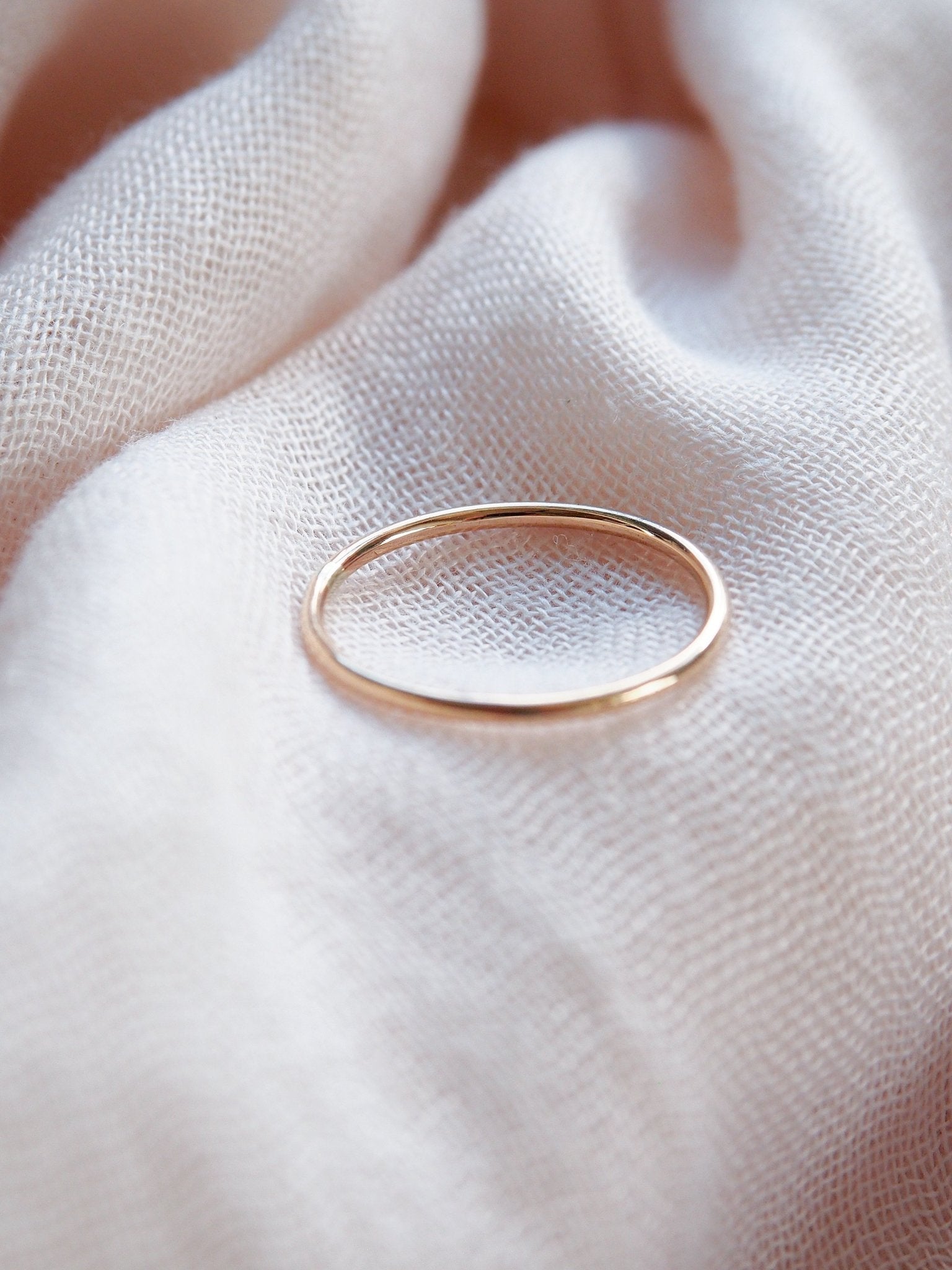 Rings - Dainty Smooth Gold Stack Ring - Kaipo - ke aloha jewelry
