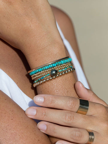 - Dainty Tahitian Pearl Turquoise Bracelet - ke aloha jewelry