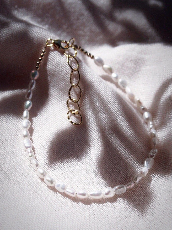 Anklets - Dainty White Pearl Anklet - Maile - ke aloha jewelry