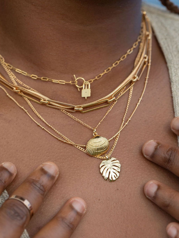 Gold Necklace - Delicate Twin Dot Gold Snake Chain Necklace - Kalili - ke aloha jewelry