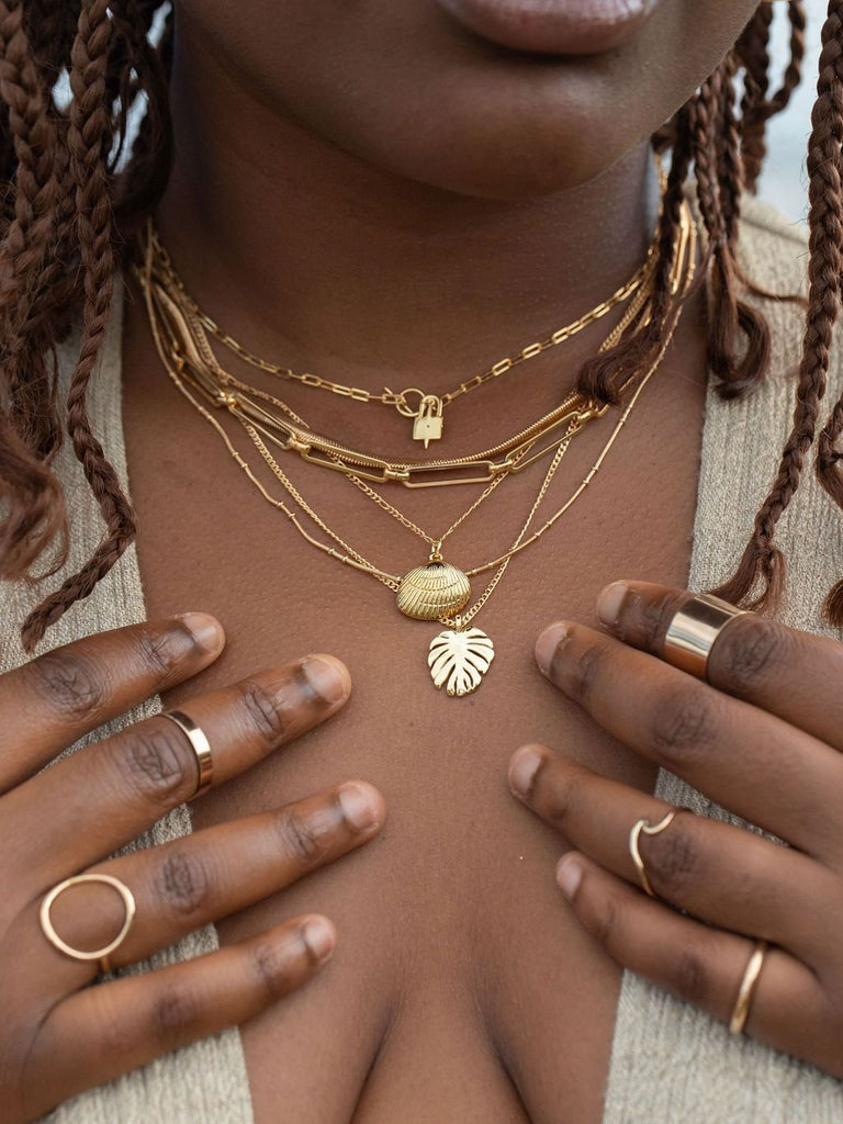 Gold Necklace - Delicate Twin Dot Gold Snake Chain Necklace - Kalili - ke aloha jewelry