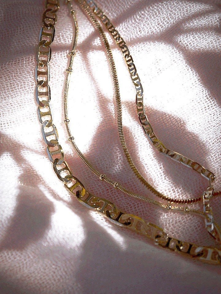 - Four Gold Chain Necklace Set - ke aloha jewelry