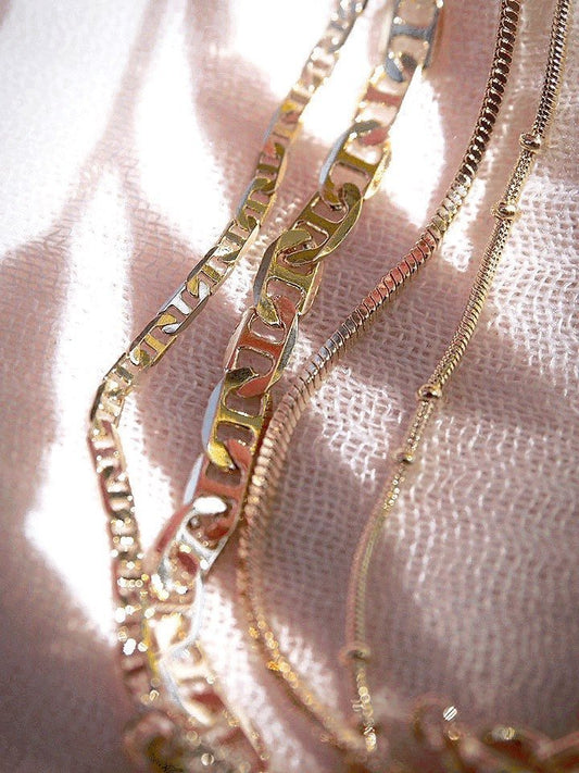 - Four Gold Chain Necklace Set - ke aloha jewelry