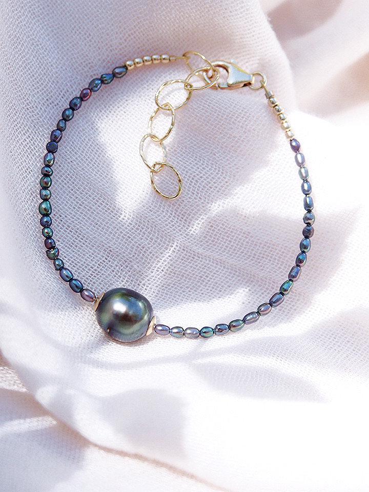 Gold Bracelet - Genuine Tahitian Pearl Bracelet - Kaimalie - ke aloha jewelry