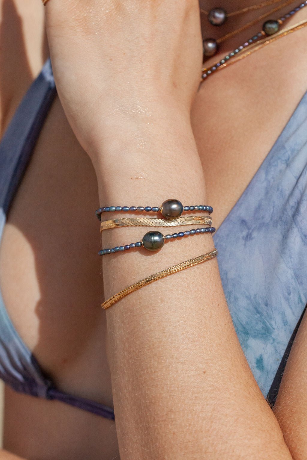 Gold Bracelet - Genuine Tahitian Pearl Bracelet - Kaimalie - ke aloha jewelry