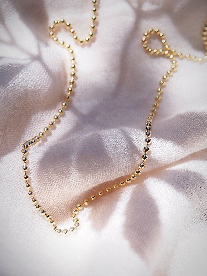 Gold Necklace - Gold Ball Chain Necklace - Kaila - ke aloha jewelry
