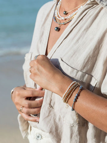 Gold Bracelet - Gold Bead Bracelet - Lana - ke aloha jewelry