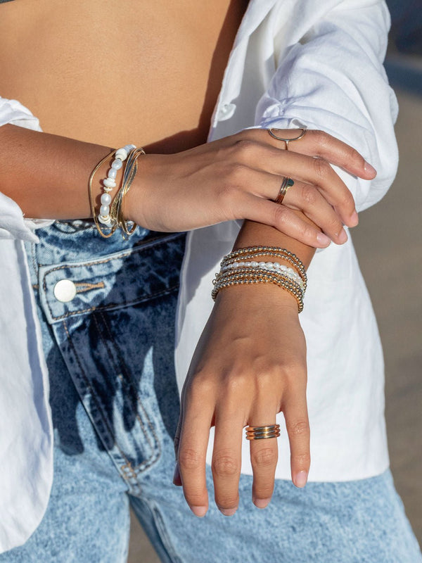 Gold Bracelet - Gold Bead Bracelet - Lana - ke aloha jewelry