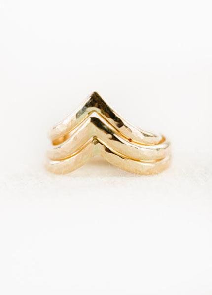 Sale - Gold Chevron Stacking Ring - Ano'i
