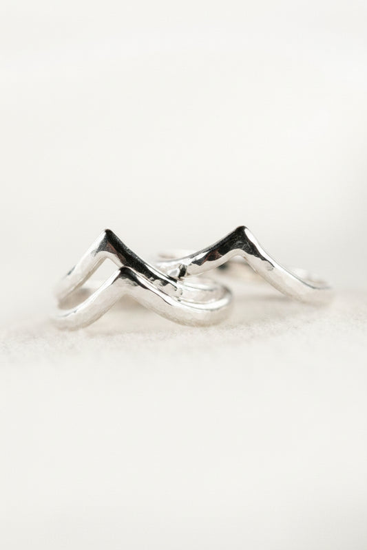 Sale - Silver Chevron Stacking Ring - Ano'i