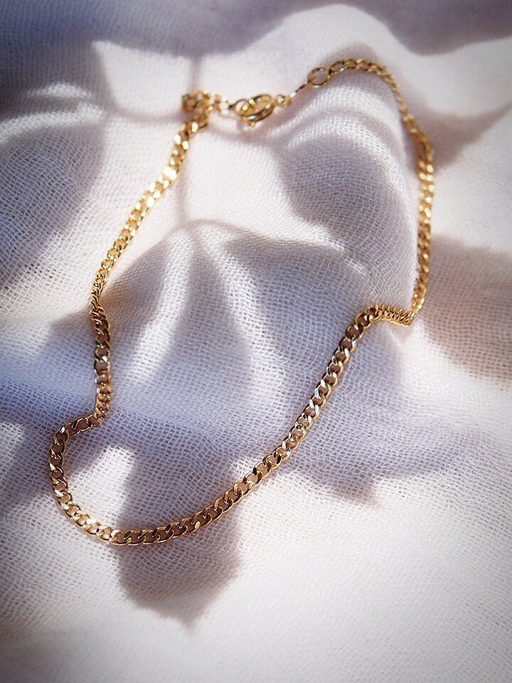 Anklets - Gold Curb Chain Anklet - Kalena - ke aloha jewelry