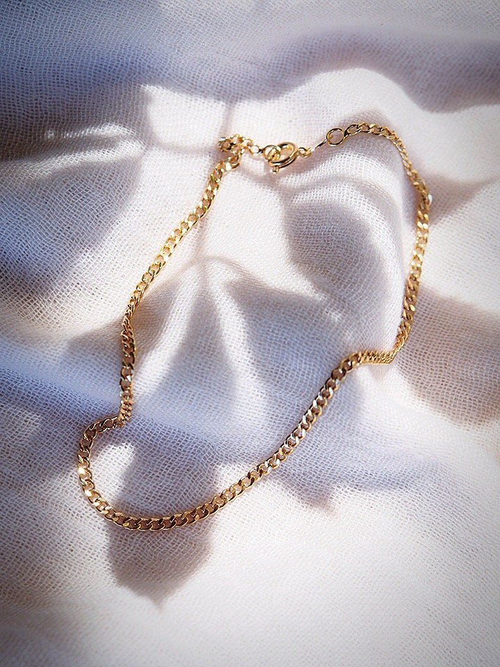 Anklets - Gold Curb Chain Anklet - Kalena - ke aloha jewelry
