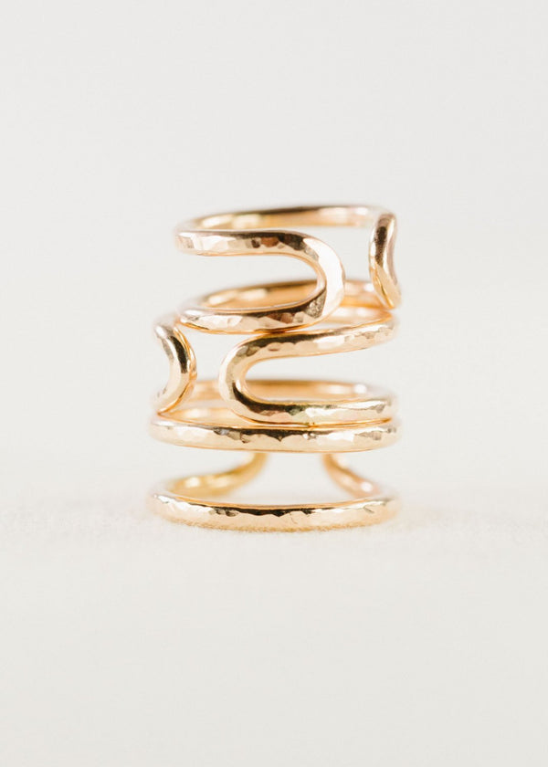Gold Double Cuff Ring - Kau'i - Ke Aloha Jewelry