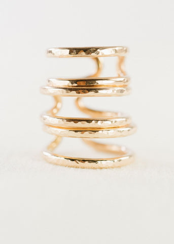 Gold Double Cuff Ring - Kau'i - Ke Aloha Jewelry