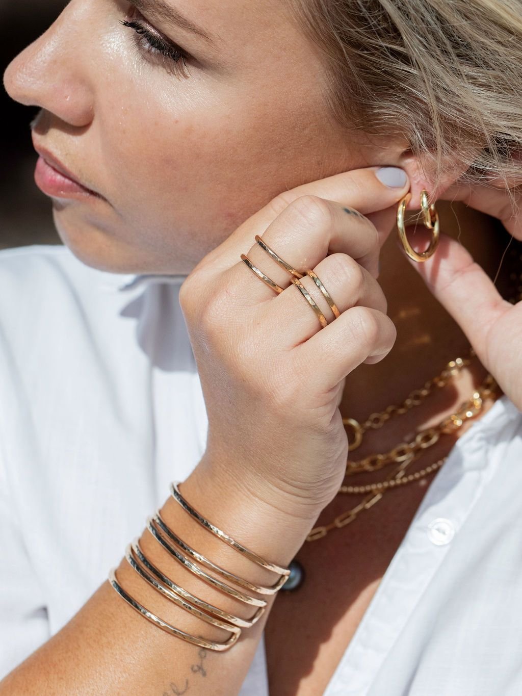 Rings - Gold Double Cuff Ring - Kau'i - ke aloha jewelry
