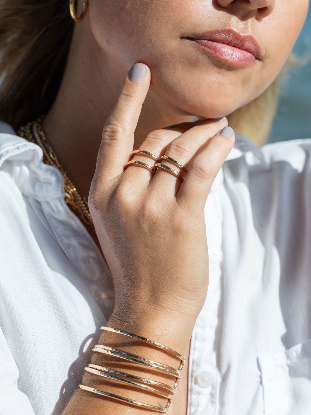 Rings - Gold Double Cuff Ring - Kau'i - ke aloha jewelry