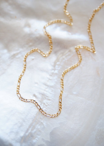 Gold Necklace - Gold Filled Dainty Figaro Chain Necklace - Halani - Ke Aloha Jewelry