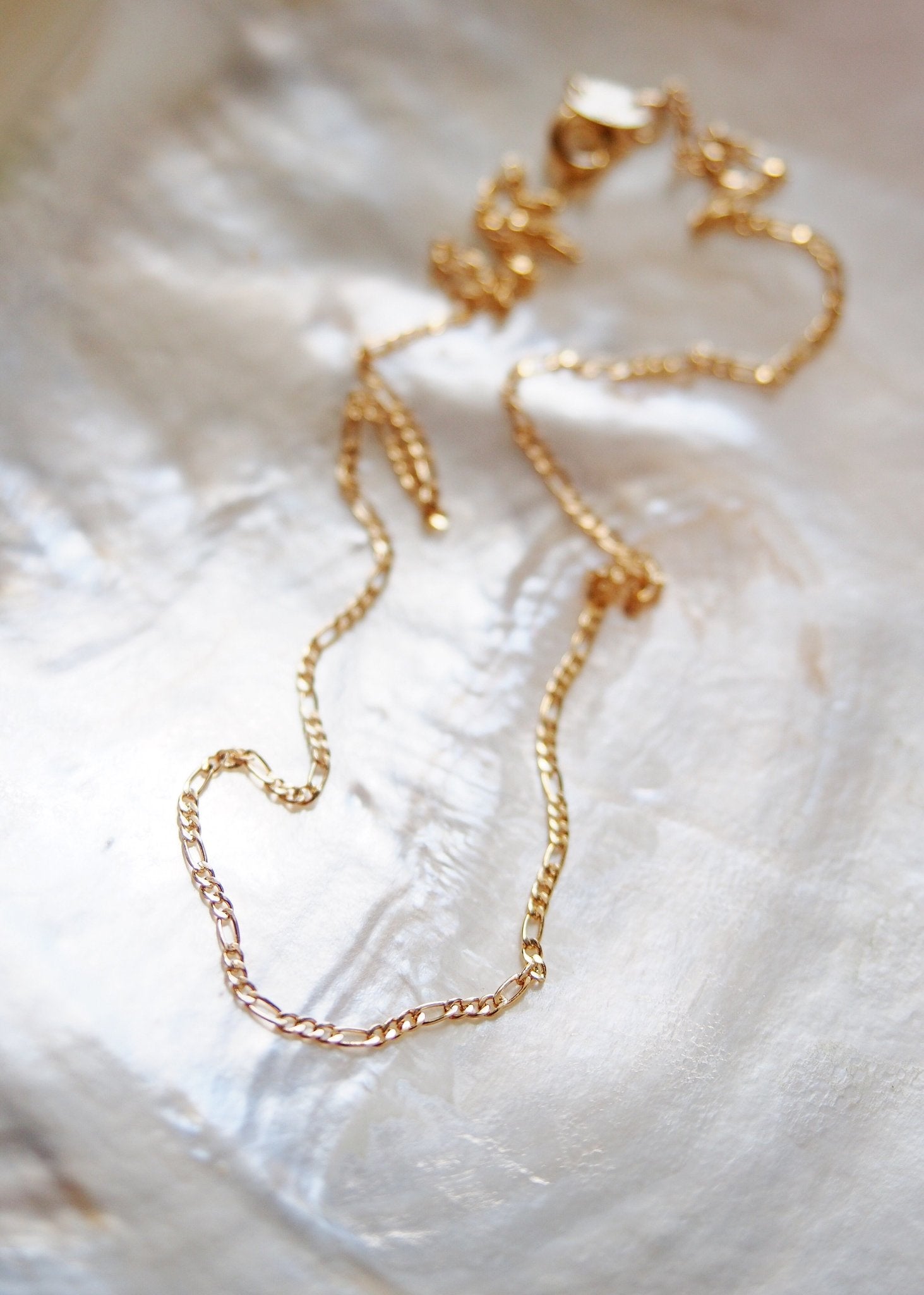 Gold Necklace - Gold Filled Dainty Figaro Chain Necklace - Halani - Ke Aloha Jewelry