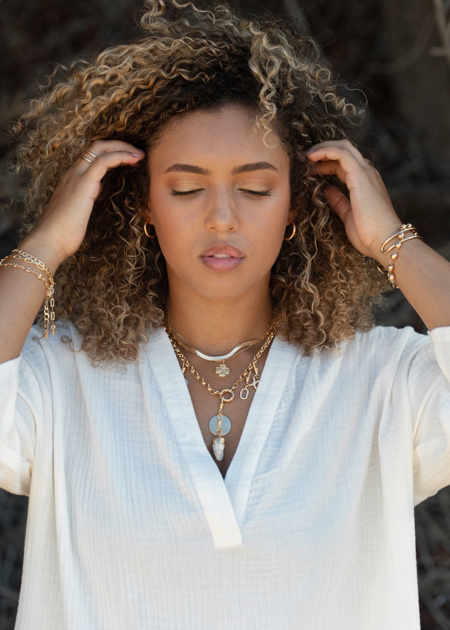 Gold Necklace - Gold Filled Heavy Rolo Chain Necklace with Focal Clasp - Lilo - Ke Aloha Jewelry