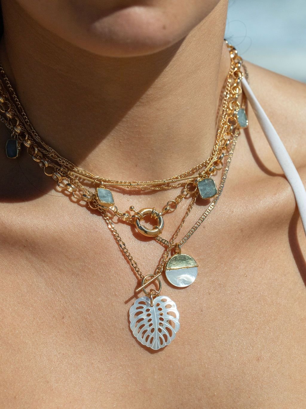 Gold Necklace - Gold Filled Heavy Rolo Chain Necklace with Focal Clasp - Lilo - ke aloha jewelry