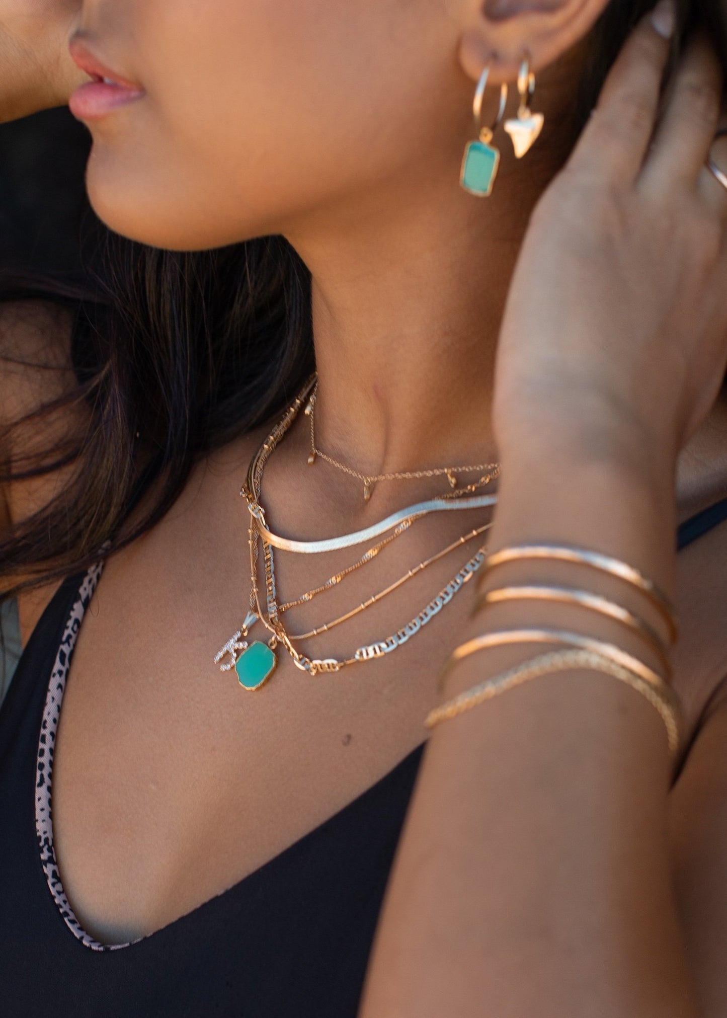 Gold Necklace - Gold Filled Herringbone Chain Necklace - Konani - Ke Aloha Jewelry