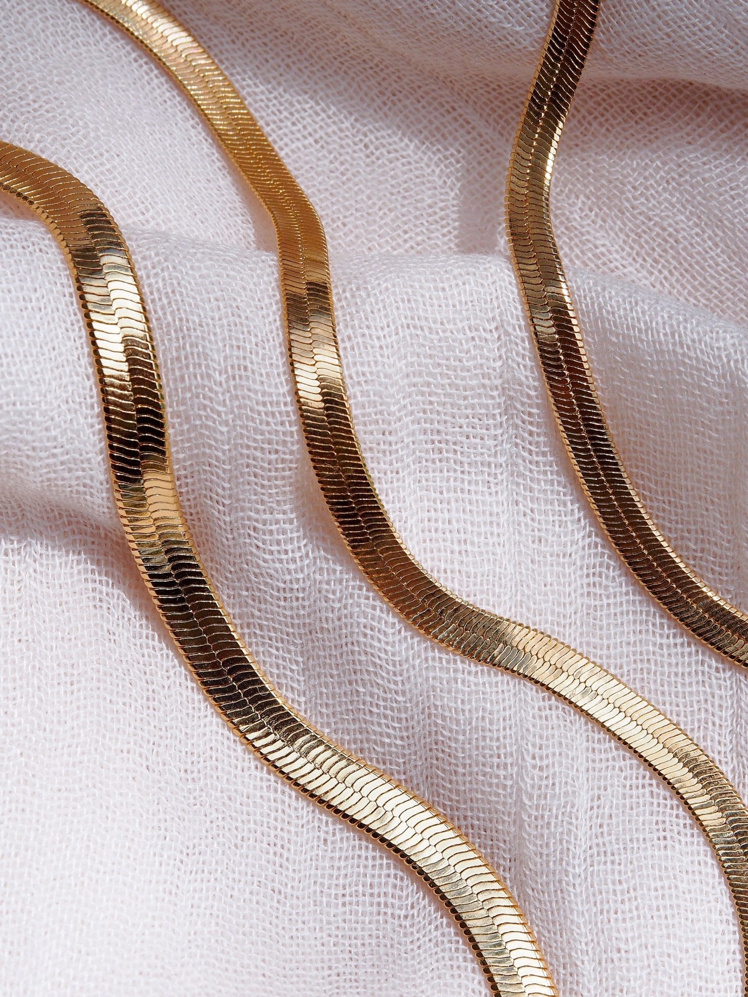 Gold Necklace - Gold Filled Herringbone Chain Necklace - Konani - ke aloha jewelry