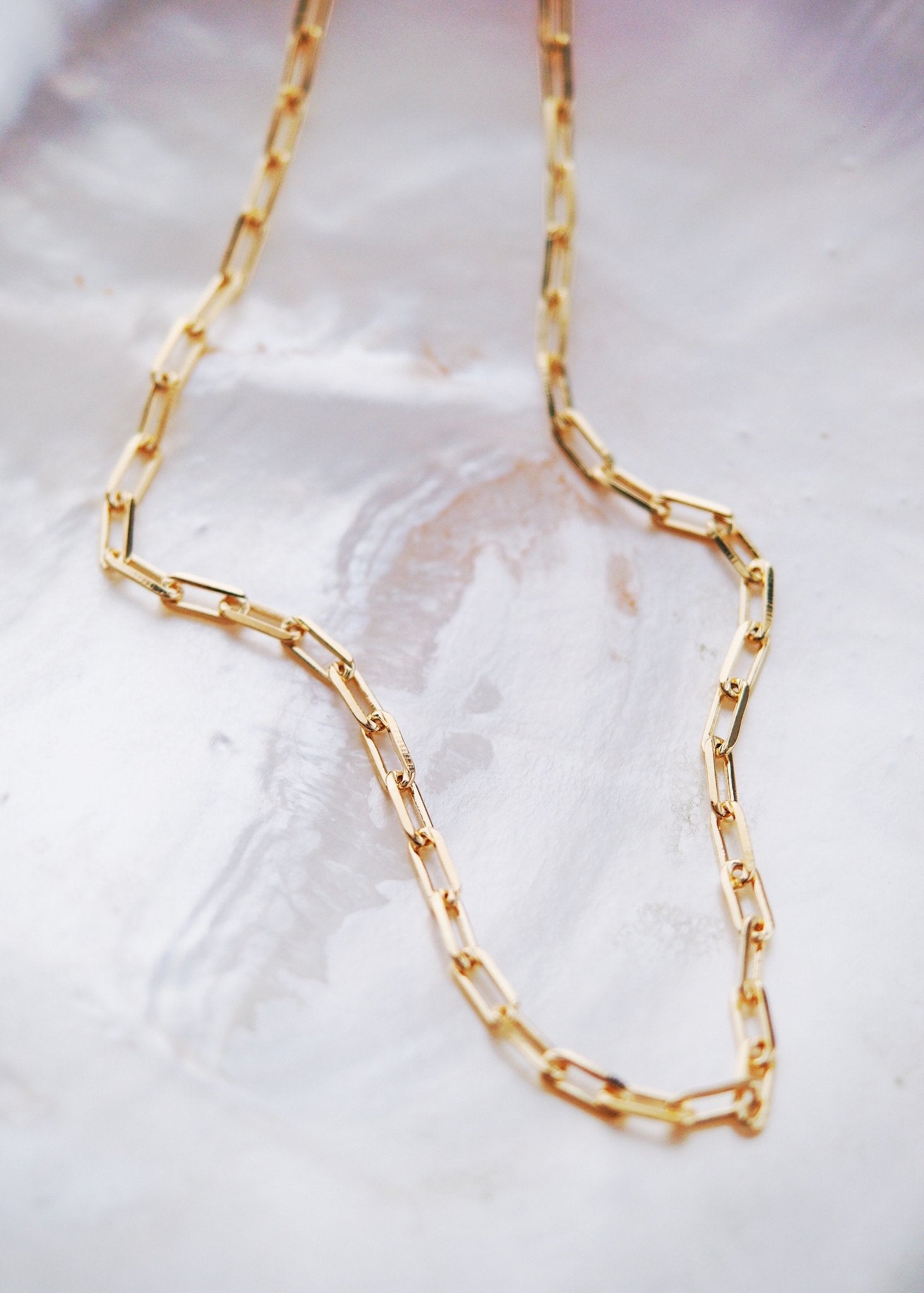 Gold Filled Paperclip Link Chain Necklace - Kala'i
