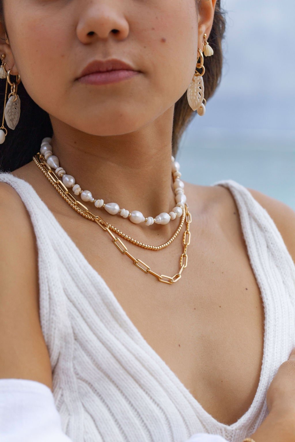 - Gold Filled Monstera Hoop Earrings - Makana - ke aloha jewelry