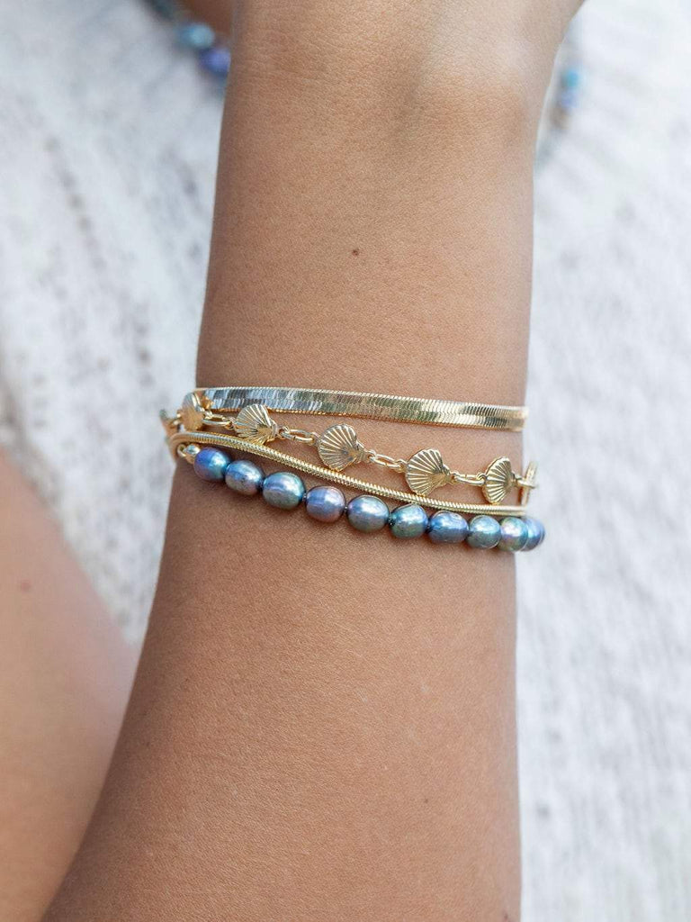 Gold Bracelet - Gold Filled Seashell Chain Bracelet - Leialoha - ke aloha jewelry
