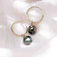 Earrings - Gold Filled Tahitian Pearl Hoop Earrings - Ahe - ke aloha jewelry