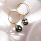 Earrings - Gold Filled Tahitian Pearl Hoop Earrings - Ahe - ke aloha jewelry