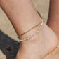 Anklets - Gold Flat Figaro Chain Anklet - Kaipo'i - ke aloha jewelry