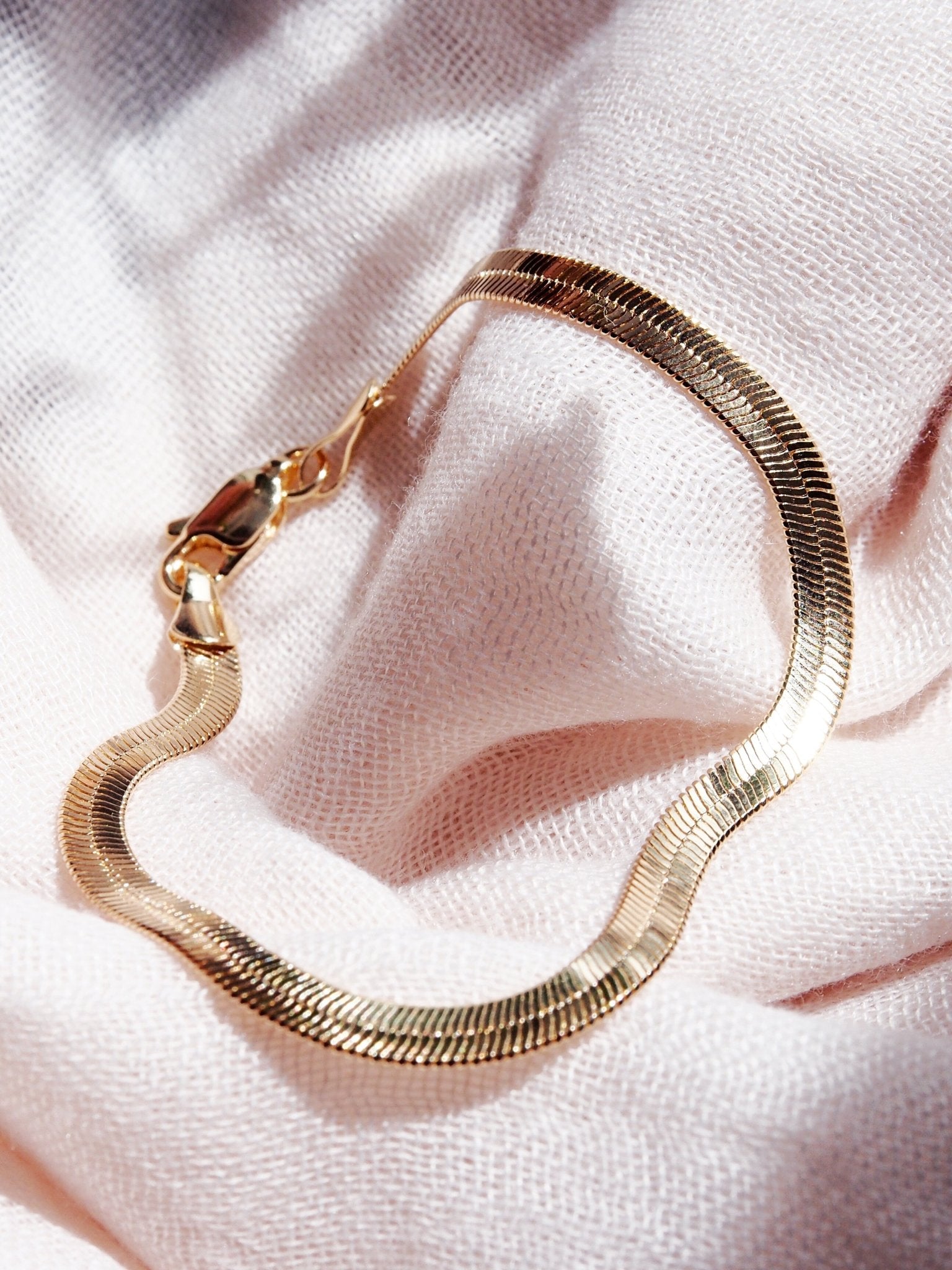 Gold Bracelet - Gold Herringbone Bracelet - Konani - Ke Aloha Jewelry