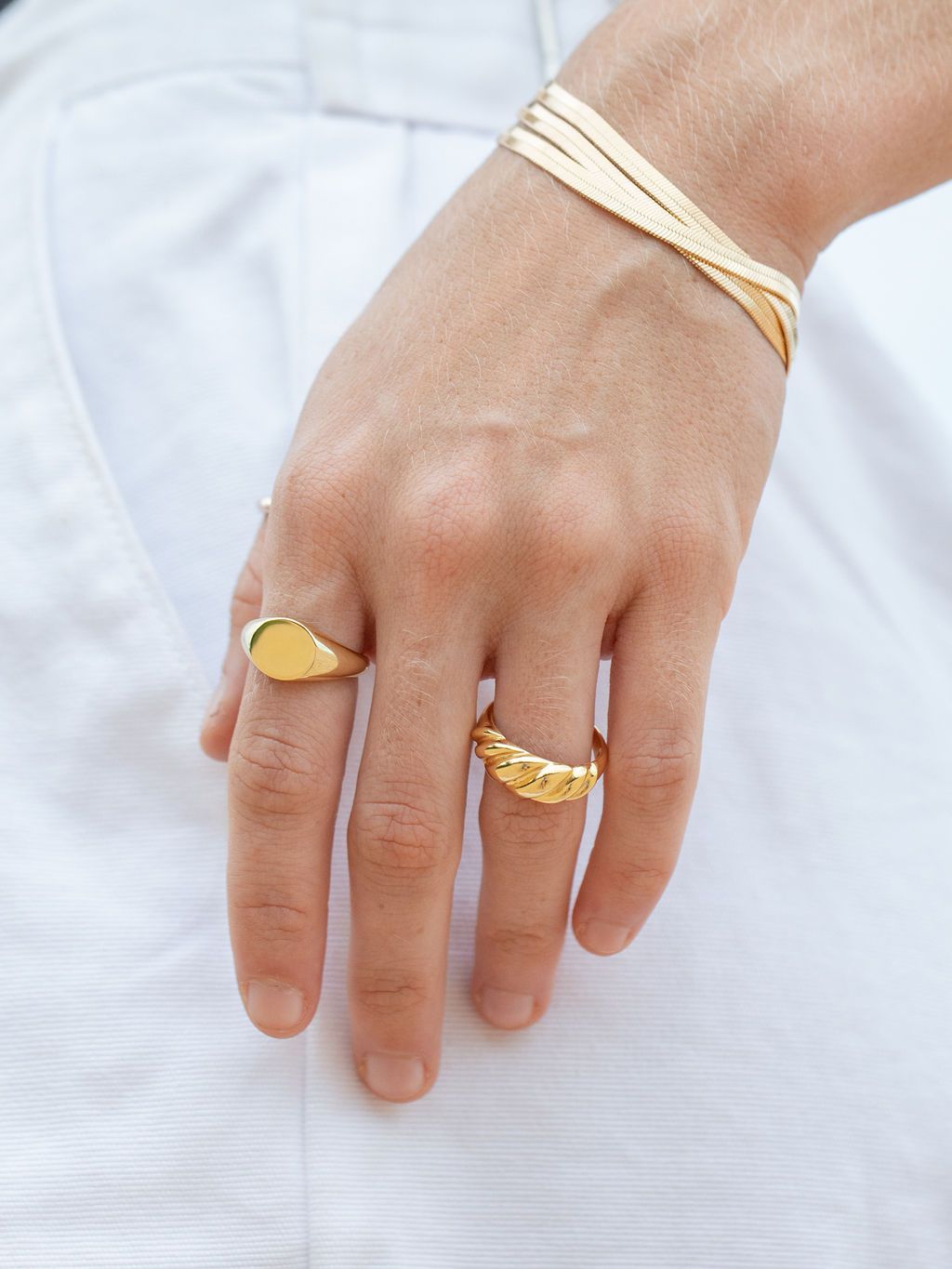 Gold Bracelet - Gold Herringbone Bracelet - Konani - Ke Aloha Jewelry