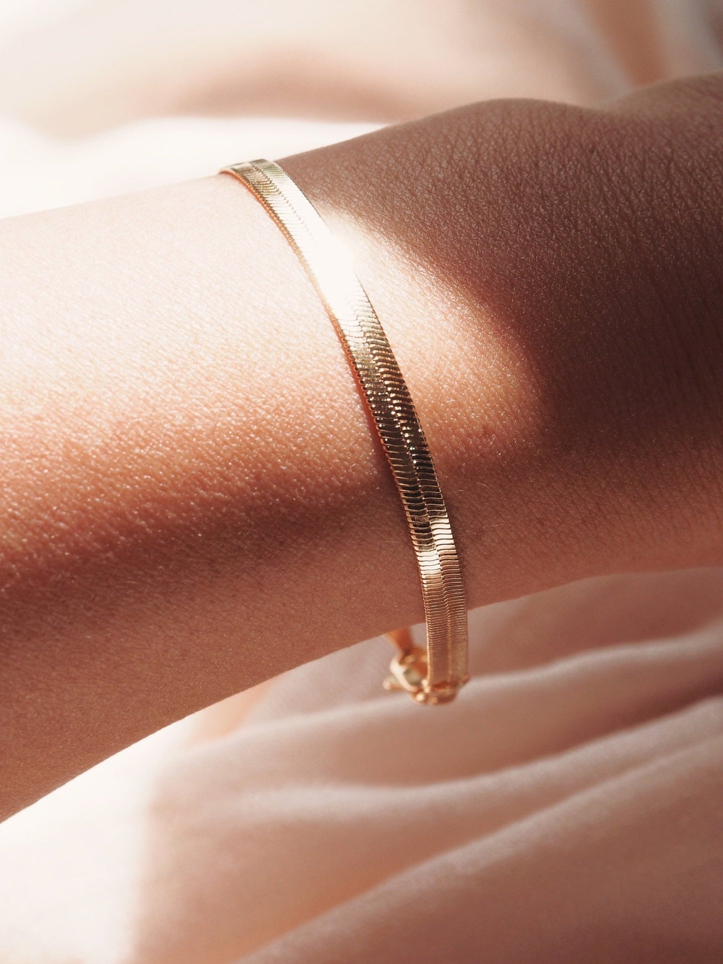 Gold Bracelet - Gold Herringbone Bracelet - Konani - Ke Aloha Jewelry