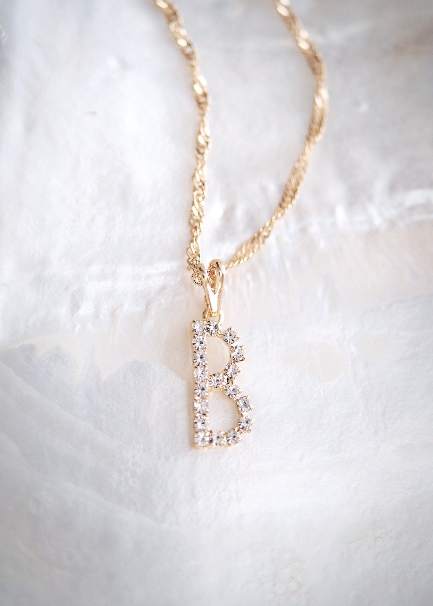 Sale - Gold Initial Charm Letter Necklace - Kahoku