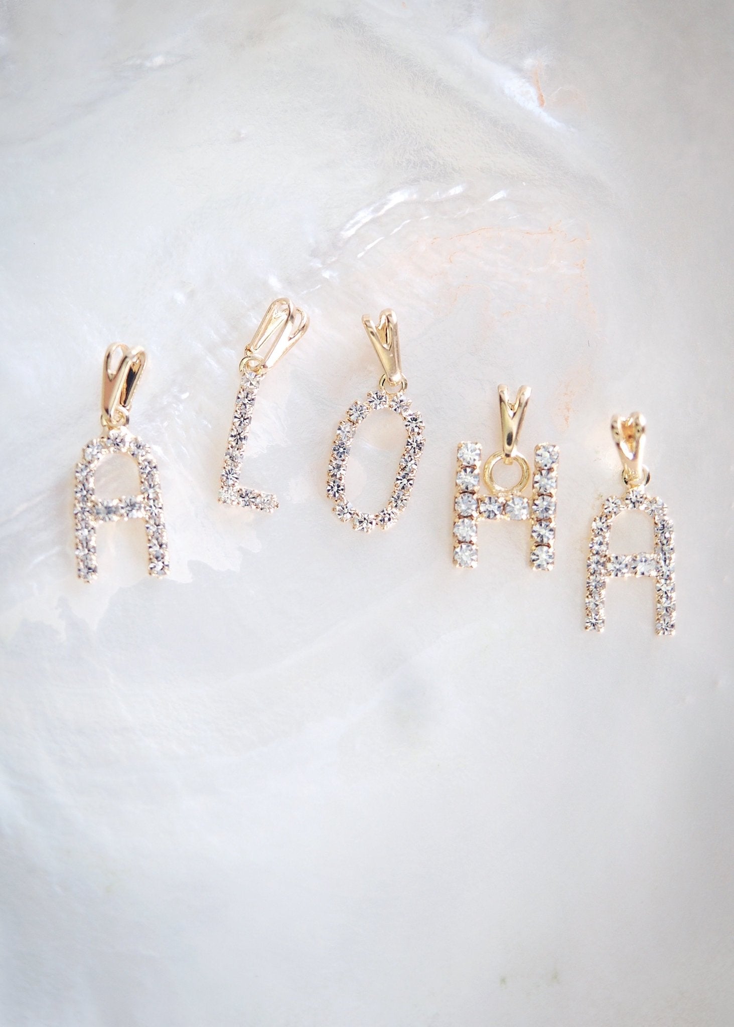 Sale - Gold Initial Charm Letter Necklace - Kahoku