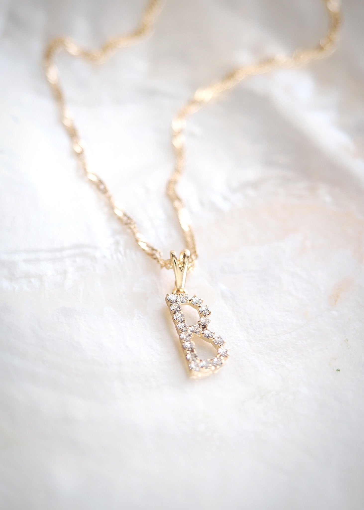 Sale - Gold Initial Charm Letter Necklace - Kahoku