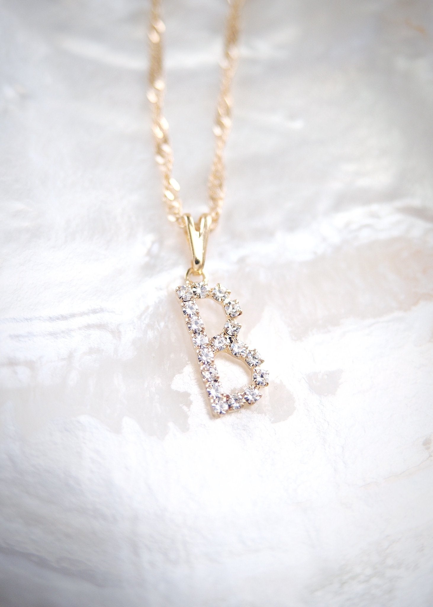 Sale - Gold Initial Charm Letter Necklace - Kahoku
